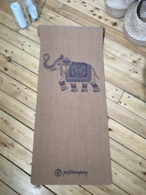 Пробковый коврик для йоги Слон